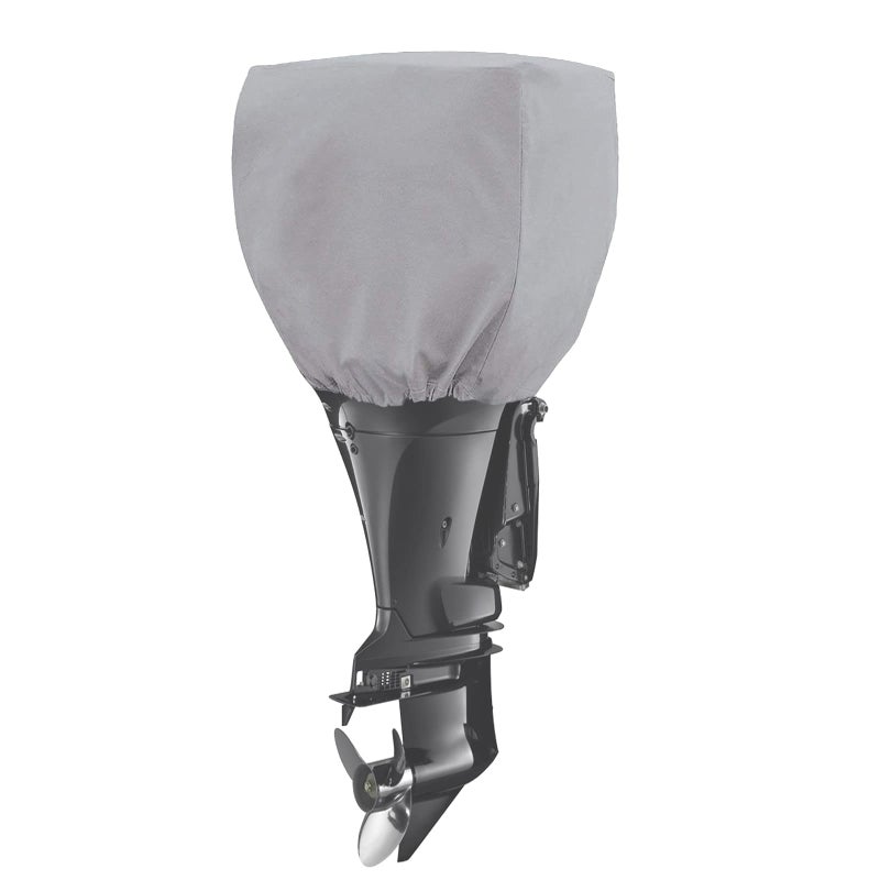 FCOUIID Outboard Motor Cover - Trailerable Boat Engine Protection Shield, Compatible with Mercury Yamaha Suzuki Evinrude, 600D Heavy Duty Canvas, 1 PCS (115HP-225HP) - Image 1